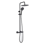 GO by Van Marcke Cocoon ensemble de douche pluie apparent – thermostatique – douche de tête Ø 25 cm – douchette – hauteur 134 cm – noir mat SW815158