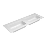 Nemo Stock Fin by Falper - 140.5x50.5x14.3cm - geintegreerde tablet - twin - met 2 wastafels - ceramilux - afvoergat - zonder overloop - kraangat - meubelwastafel - Collection - Van Marcke SW290938