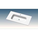 Go by Van Marcke Paco vasque-plan de meuble 90x46x1.5cm 1 bassin intégré 1 trou de robinet marbre artificiel blanc brillant SW443844