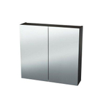 Nemo Spring Nebulo luxe spiegelkast - 70x65x17.8cm - 2 dubbelzijdige spiegeldeuren - glazen leggers - met stopcontact - zonder schakelaar - Thermo Oak Black SW636892