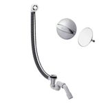 Hansgrohe Flexaplus Automatische badgarnituur - met draaibediening - voor speciale baden - met afvoe - hoogglans chroom SW293089