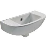 Nemo Spring Misto petit lave-mains 450 x 215 mm porcelaine blanc percé trou de robinet à gauche ou à droite avec trop-plein SW285646