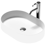 Nemo Stock Java Style lavabo à poser ovale 580 x 380 x 110 mm solid surface mélange de résine de polyester et minéraux naturels blanc mat SW287371