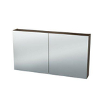 Nemo Spring Nebulo luxe spiegelkast - 100x65x17.8cm - 2 dubbelzijdige spiegeldeuren - glazen leggers - met stopcontact - zonder schakelaar - Carini Walnut Natur SW636969