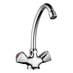 Go by Van Marcke Easy II mitigeur de cuisine à deux poignées pivotant inclus flexibles et kit de fixation SW292769