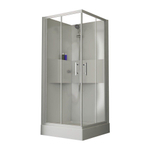 Nemo Start Lilou Basis hoekinstap - 90x90cm - douchecabine in polystyreen dikte 4mm glanzend - met schuifdeuren 2 delen - 6mm - veiligheidsglas - douchetub acryl - wit/helder - omkeerbaar - douchebak wit profiel - helder SW290018
