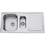 Nemo Start Médoc - 100x50cm - inbouwspoeltafel - roestvrijstaal gepolijst dikte 0.6mm - 1.5 bakken - met afdruip - omkeerbaar SW288999