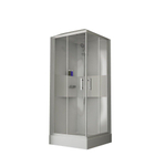 Nemo Start Lilou Plus complete douchecabine - 90x90cm - 2 schuifdeuren - 6mm - veiligheidsglas - omkeerbaar - douchebak acryl - met dak - regendouche - vierkant - hoekinstap SW290158