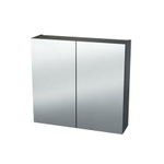 Nemo Spring Nebulo spiegelkast - 70x65x17.8cm - 2 deuren - glazen leggers - met stopcontact - zonder schakelaar - Onyx Grey SW637006