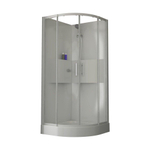 Nemo Start Lilou Basis hoekinstap - 90x90cm - douchecabine polystyreen dikte 4mm glanzend - met schuifdeuren 2 delen - 5mm + - 6mm - veiligheidsglas - kwartrond - douchetub acryl - wit/helder - omkeerbaar - douchebak wit profiel - helder SW290075