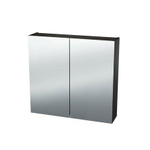 Nemo Spring Nebulo luxe spiegelkast - 60x65x17.8cm - 1 dubbelzijdige spiegeldeur - glazen leggers - met stopcontact - zonder schakelaar - Thermo Oak Black SW636917