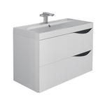 Nemo Go Sienna Integrale Lavabo pour meuble avec vasque ovale 80x40x5.5cm marbre artificiel blanc SW286444
