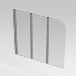 Nemo Start Pannello badwand - 150x140cm - 3-delig - inbouwmaat 1500-1510mm - helder - veiligheidsglas 5 - profielen - aluminium - 3delig - glas - gepolijst omkeerbaar SW286644