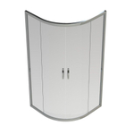 GO par Van Marcke Belo quart de rond accès d'angle avec portes mortier jointuresantes 90x90x190cm 6mm verre easy clean profils en aluminium chromé réglable 865890mm SW292830