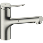 Hansgrohe Zesis m33 Eengreepskeukenmengkraan - 150 - uittrekbare vuistdouche - 2 jets - RVS afwerking - rvs look SW793348