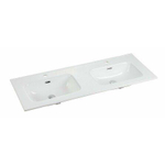 Go by Van Marcke lavabo-plan pour meuble 120x46x1.7cm 2 vasques intégrées 2 trous de robinetterie Porcelaine blanc brillant SW418015