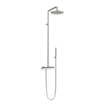 GO by Van Marcke Nero opbouw regendoucheset – thermostatisch – Ø25 cm hoofddouche – handdouche met omstel – nikkel geborsteld SW656652