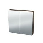 Nemo Spring Nebulo luxe spiegelkast - 70x65x17.8cm - 2 dubbelzijdige spiegeldeuren - glazen leggers - met stopcontact - zonder schakelaar - Carini Walnut Natur SW636900