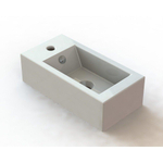 Nemo Spring Vigo handwasbakje - 25x50x14.5cm - porselein - wit - rechthoekig - voorgeboord kraangat links SW286343