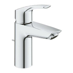 Grohe Eurosmart Wastafelmengkraan - S-Size - metalen hendel - SilkMove StarLight EcoJoy - met automatische lediging - FastFixation - chroom SW646825