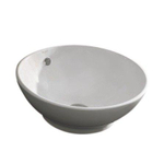 Nemo Spring Pilar wastafel - 41x17.4cm - opbouw - porselein - rond - wit - zonder kraangat - met overloop SW286346
