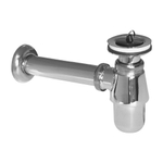 Nemo Skill Siphon pour lavabo avec tuyau d'évacuation 25cm 5/4"xD32 mm avec bonde et obturable en caoutchouc avec rosace chrome SW292884