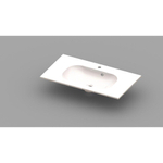 Nemo Spring Ovum lavabo-plan pour meuble 900 x 500 x 200 mm avec trop-plein blanc marbre de synthèse SW294908