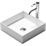 Nemo Stock Collection Java Style opbouwwastafel - 38x38x11cm - vierkant - solid surface - mat wit SW287377