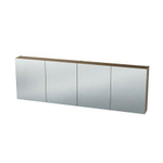 Nemo Spring Nebulo spiegelkast - 200x65x17.8cm - 4 deuren - glazen leggers - met stopcontact - zonder schakelaar - Riverside Oak Hell SW637080