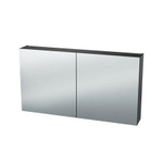 Nemo Spring Nebulo spiegelkast - 120x65x17.8cm - 2 deuren - glazen leggers - met stopcontact - zonder schakelaar - Onyx Grey SW637037
