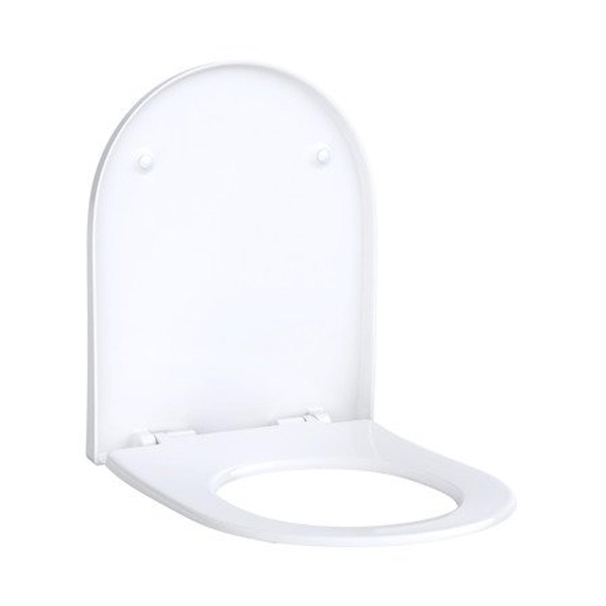 Abattant WC Forme de D, Lunette de Toilette Blanc avec Charnière
