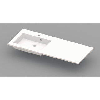 Nemo Spring Coste Lavabo pour meuble avec 1 vasque gauche 120x50x20cm avec 1 trou de robinet et trop-plein marbre artificiel blanc