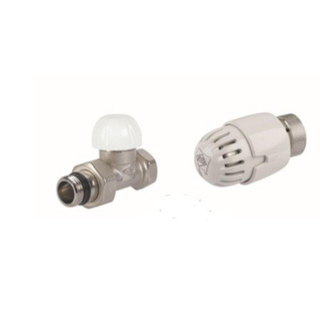 Go by Van Marcke tête de thermostat de radiateur - M30 x 15 - avec capteur de liquide - raccord droit 12 F - blanc