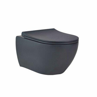 GO par Van Marcke WC suspendu - 53x36x35cm - avec abattant softclose et quickrelease - porcelaine mat anthracite