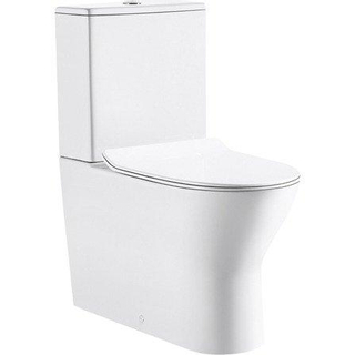 Nemo Go Tina PACK staand toilet zonder spoelrand met reservoir met Geberit spoelmechanisme met dunne softclose en takeoff zitting wit