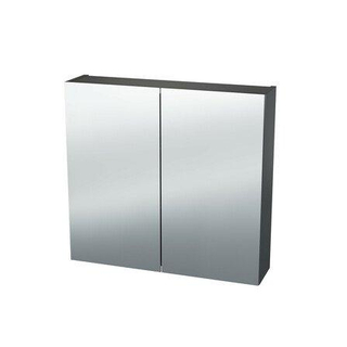 Miroir Armoire Nemo Spring Nebulo - 200x65x17.8cm - 4 portes - étagères en verre - avec prise - sans interrupteur - couleur : H1199 ST12 Chêne Thermo Noir