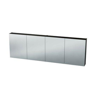 Nemo Spring Nebulo luxe spiegelkast - 200x65x17.8cm - 4 dubbelzijdige spiegeldeuren - glazen leggers - met stopcontact - zonder schakelaar - kleur: U899 ST9 Cosmos Grey