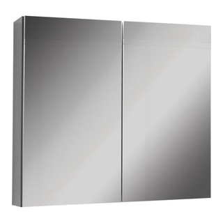 Go by Van Marcke Roxsie Armoire de toilette 800x155x730mm anthracite mat avec 2 portes miroir unilatéral