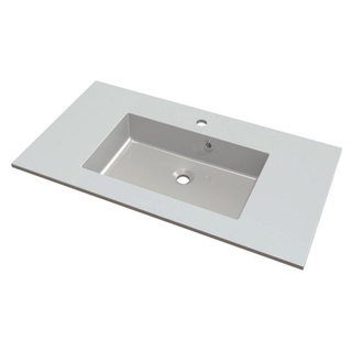 Nemo Spring Don Plan lavabo avec 1 vasque 90x50x1.5cm marbre artificiel blanc