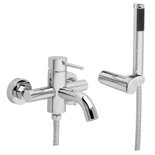 GO by Van Marcke Cocoon eengreepsmengkraan baddouche compleet inclusief handdouche hartafstand 15 cm keramische schijven inclusief rozetten en S-koppelingen