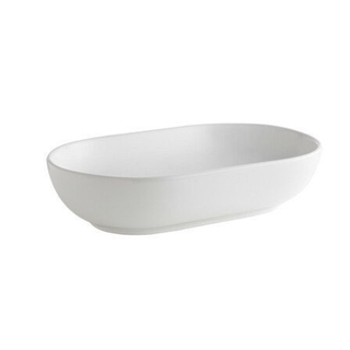 Nemo cascata vasque à poser ovale 55x35x13cm sans trop-plein sans bonde porcelaine blanc brillant