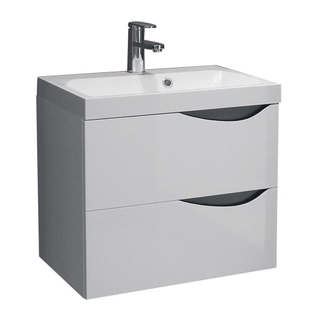 Nemo Go Sienna Integrale Lavabo pour meuble avec vasque ovale 60x40x5.5cm marbre artificiel blanc