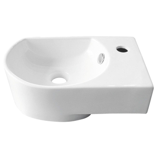 GO by Van Marcke Flexy lave-mains droite 41x27x14,2 cm porcelaine 1 trou pour robinet blanc