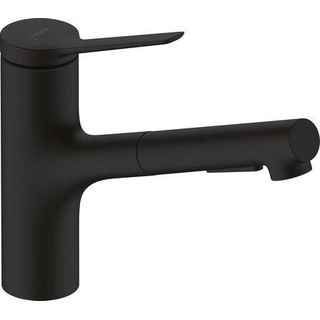 Hansgrohe - Zesis M33 - Mitigeur de cuisine monocommande 150 - douchette extractible - 2 jets - noir mat