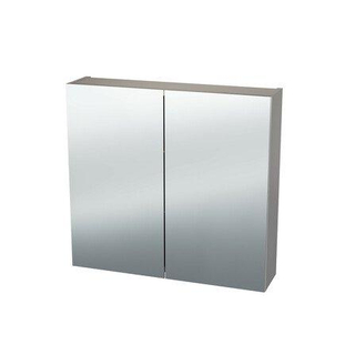 Miroir Armoire Nemo Spring Nebulo luxe - 80x65x17.8cm - 2 portes miroir double face - étagères en verre - avec prise - sans interrupteur - couleur : F988 W04 Béton brut