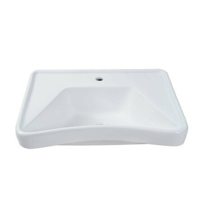 Nemo Spring Ergovita Wastafel doorgestoken kraangat - 67.5x53x21.5cm - afvoergat D4.5cm - D3.5cm - zonder overloop - porselein - wit