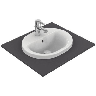 Ideal Standard Connect Lavabo à encastrer oval 48x40cm avec trop plein et trou pour robinetterie Blanc