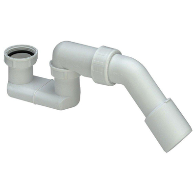 Viega siphon tubulaire pour baignoires standard avec ouverture d'évacuation 64 avec coude d'évacuation 45 avec pièce de raccordement D 40 D 50 mm PP blanc