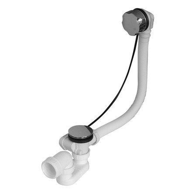 Nemo Skill Automatische Badgarnituur draaibediening - standaard bad - afvoeropening d5.2cm - afwerkset - voor standaardbaden