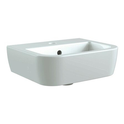 Nemo Spring Sun petit lavabo 400 x 325 x165 mm porcelaine blanc rectangulaire pré-percé trou de robinet central avec trop-plein